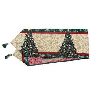 Festive Christmas Tree Table Runner & 1 Placemat